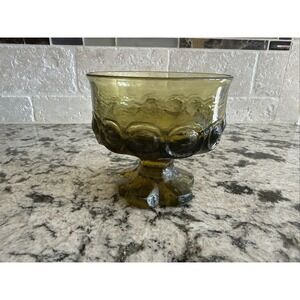 Vintage Tiffin Franciscan Madeira Olive Green Sherbet Glasses